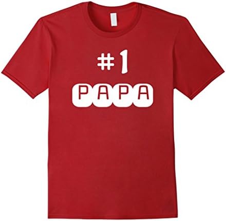 Mens Number 1 Papa Dad T-shirt XL Cranberry