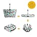 Lightweight Collapsible Foldable Insulated Thermal Picnic Bag Basket Cooler w/ Aluminum Handle, Large Family Size(Ice Cream)