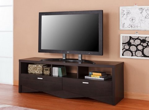 Furniture of America Espresso Media Center Storage Cabinet up to 60 inch flat screen TV Stand