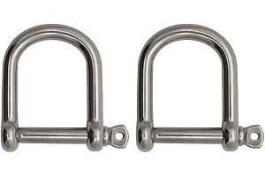 Extreme Max 3006.8228.2 BoatTector Stainless Steel Wide D Shackle - 5/16", 2-Pack