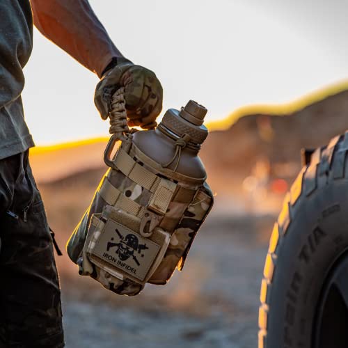 Iron Infidel Battle Bottle Half Gallon Insulated Water Bottle with Paracord Handle 64 oz