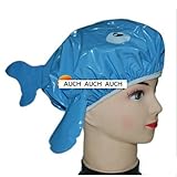AUCH New/Durable/Cute Bouffant Cartoon Dolphin Design Blue/Purple Random Color Waterproof Double Layer Children/Kids Shower Cap/Hat/Spa Lovely Bathing Caps