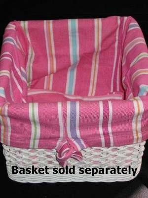 Amazon Com Pottery Barn Kelsey Pink Striped Basket Liner