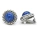 Blue Clip on Earrings Braided Rope Round Antique Women Fashion