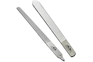 BeautyTrack 6-Inch Diamond Deb Nail File, for Manicure, Pedicure, Grooming Foot Skin, Podiatric Foot Care Instruments, Stainless Steel (Pack of 2, 2024 Stock), Pouch