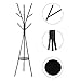 MULSH Standing Coat Rack, Black, 17.72 in W x 17.72 in D x 31.50 in H, Durable Metal Tube with 80g Non-Woven Fabric, Ideal for Coats, Hats, Jackets, Handbags, Scarves