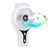 EMDMAK Mini Handheld Cooling USB Misting Fan with Rechargeable Battery for Home Office and Travel (White)