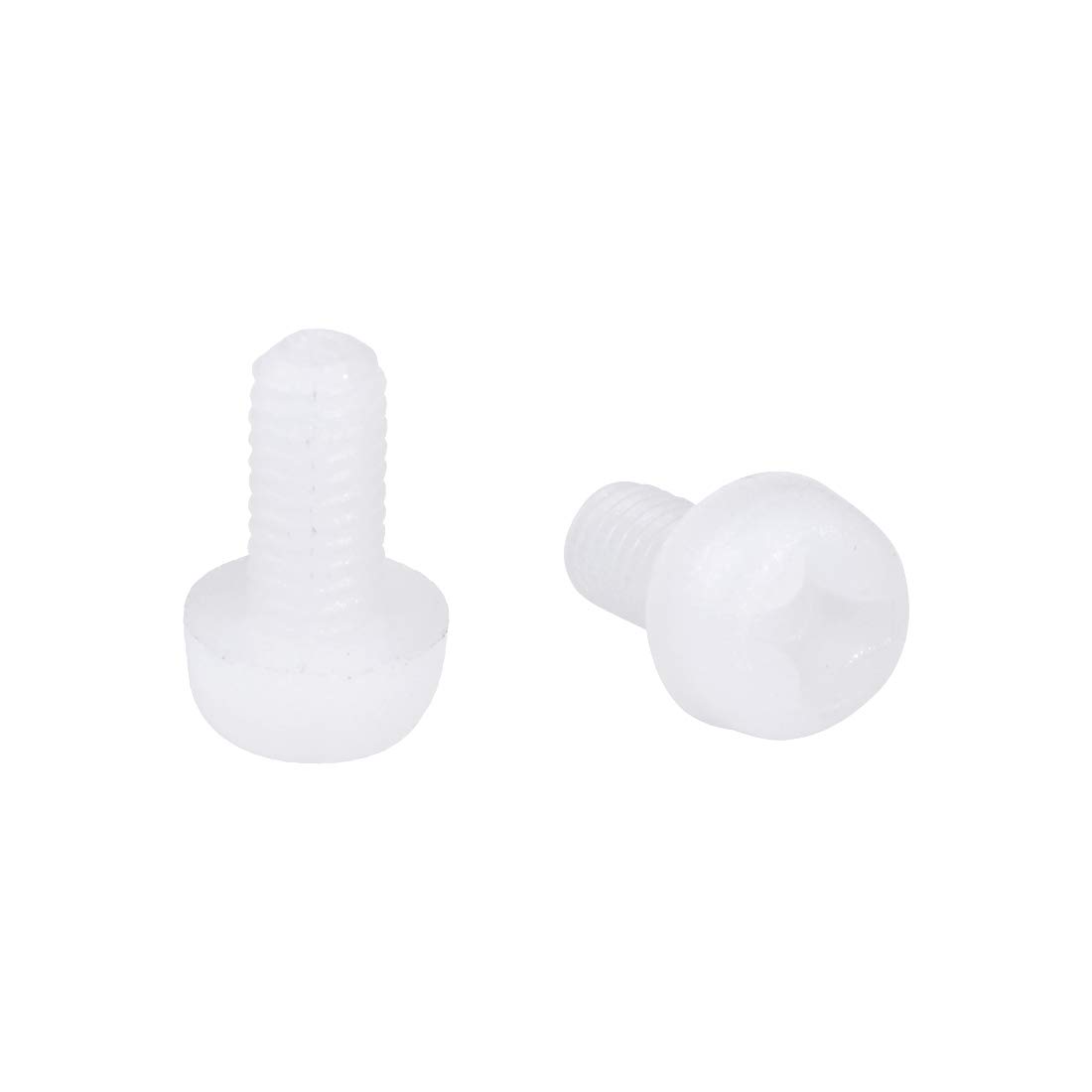 sourcing map M3x6mm Threaded Nylon Phillips Cross Pan Head Machine Screws Bolts White 50Pcs