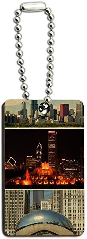GRAPHICS & MOREChicago - Bean Buckingham Fountain City Skyline Wood Wooden Rectangle Key Chain