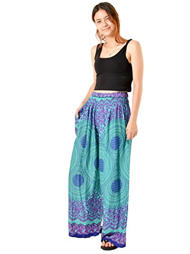 Orient-Trail-Womens-Aztec-Tribal-Design-Yoga-Wide-Leg-Harem-Pants-US-Size-0-22