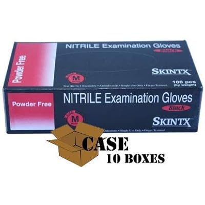Skintx Black Nitrile Exam Gloves Case, Medium Kuwait Ubuy