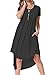 levaca Womens Summer Empire Waist Short Sleeve Casual T Shirt Midi Dress Black XL