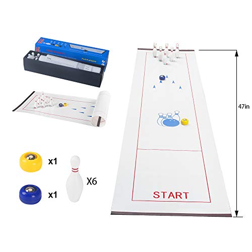 TOCO FREIDO Table Top Bowling Game for Kids and Adult, Funny Game for Family and Friends - Team Board Game Training is Easy to Set-Up and So Compact for Storage