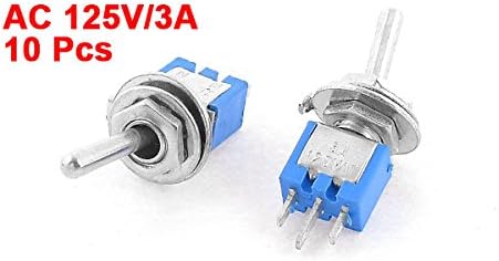 uxcell 10PCS SPDT On/On 2 Position Miniature Toggle Switch AC 125V/3A - Image 3