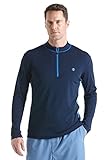 Coolibar UPF 50+ Men's Long Sleeve Quarter Zip Aqua Shirt - Sun Protective