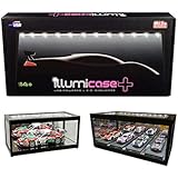 Collectible Display Show Case Illumicase+ with LED Lights and Mirror Base and Back for 1/64 1/43 1/32 1/24 1/18 Scale Models by Illumibox MJ7710