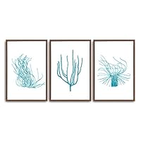 3 Piece Framed Canvas Wall Art Simple Seabed Elements Canvas Prints Home Artwork Decoration for Living Room,Bedroom - 16