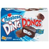 12 Pack Hostess Ding Dongs Cream Filled Chocolate Cakes