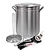 Bayou Classic 4225 42-qt Aluminum Grand Gobbler Turkey Features Vented Lid Heavy-Duty Riveted Handles Perforated Poultry Rack 12-in Stainless Fry Thermometer 2-oz Seasoning Injector