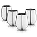 MosesMo Stainless Steel Stemless Wine Glasses 18 Oz | Unbreakable & Shatterproof Glasses For Red & White Wine, Drinks, Champagne, Cocktails & More, Choose between Matte or Glossy finish (4, Matte)