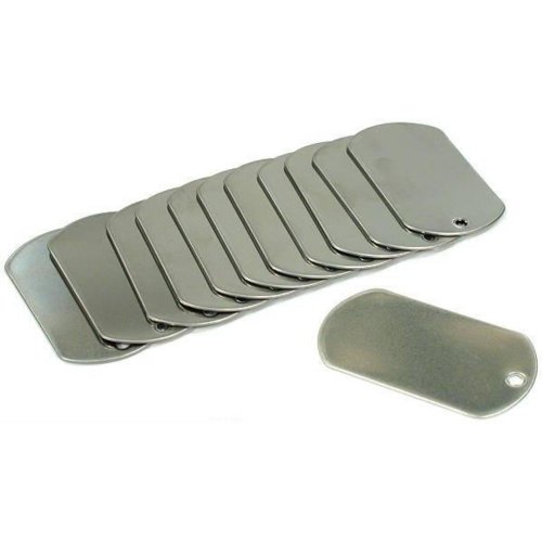 FindingKing Dog Tag Stainless Steel 50.5mm 12Pcs