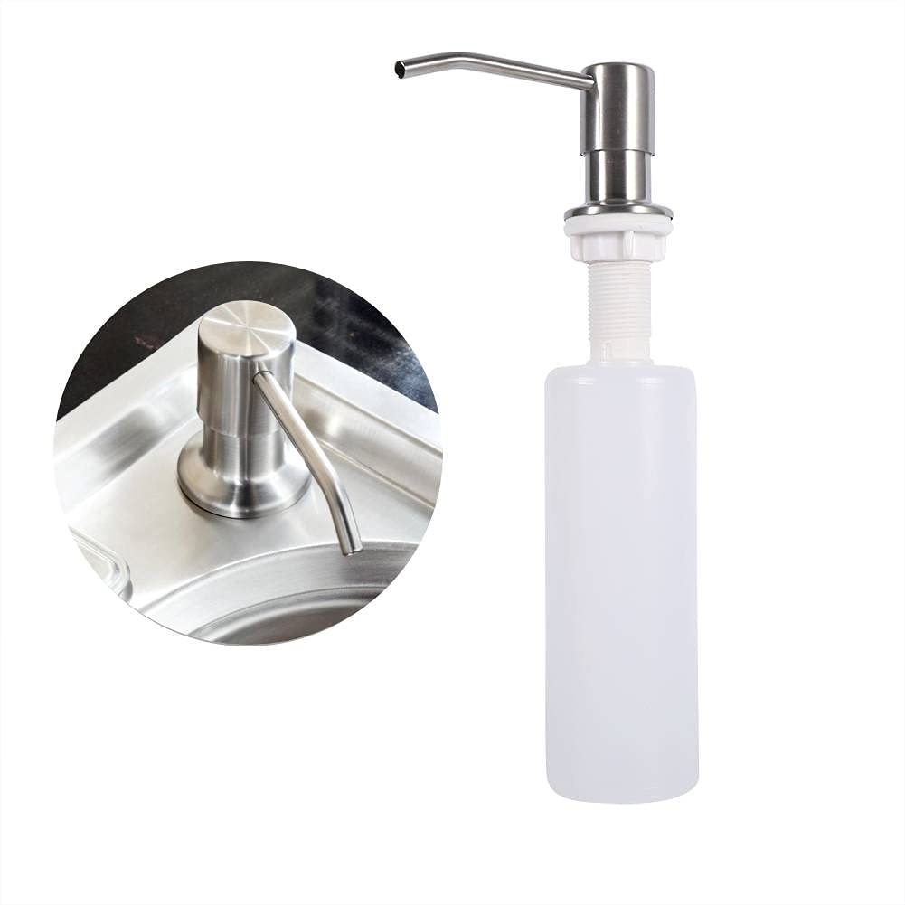 TOPINCN 300Ml Soap Dispenser Stainless Steel Sink Dispenser Lotion Dispenser Connected To The Plastic Bottle Modern Kitchen Faucet Sink Lotion Pump for General Sink Hole 25Mm~36Mm