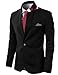 H2H Mens Casual Fashion Slim Fit Blazer Jacket with Snap Collar Black US S/Asia M (KMOBL01)