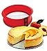 Teeo 2-Pack - Springform Pan 9 inch Nonstick - 7 inch Cake Pan - Round Cheese Cake Pans Set - Removable Ring Tempered Glass Bottom, Leak Proof BPA-Free Non-Toxic - 7” Yellow & 9” Red