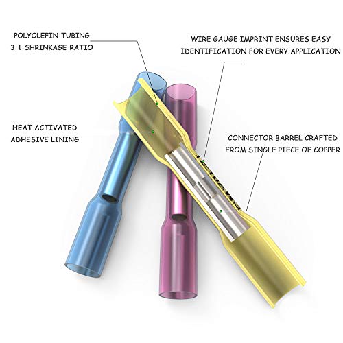 image for 650 PCS Heat Shrink Connectors, Plustool Electrical Wire Terminals Kit