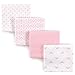 Luvable Friends Unisex Baby Cotton Flannel Receiving Blankets, Tiara 4-Pack, One Size