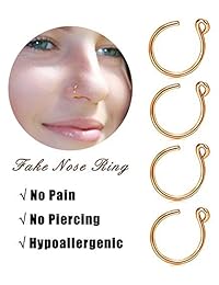 YEELONG 6   16 piezas aro de nariz 20 G oro y plata 8 estilo de acero inoxidable aro nariz anillo tornillo Stud anillos piercing joyería