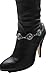 TFJ Women Boot Bracelet Western Fashion Metal Chain Turquoise Blue Flowers Shoe Charm Silver