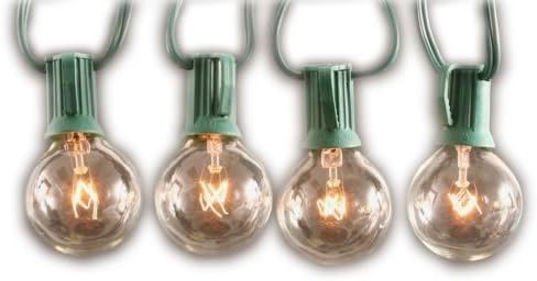 Sival Clear Globe String Lights Set of 25 G40 Bulbs, Perfect for Patio, Gardens, Gazebos, Weddings, Indoor / Outdoor, Christmas lights by Sival