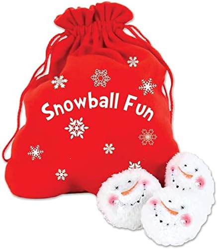 Artificial Snow - DEI Indoor Snowballs - Snowballs for Kids Indoor - 10 Plush Snowballs with Red Bag - Snowball Fight - Snow Balls for Fights Indoor - Soft Snowballs for Inside - Fake Snowballs