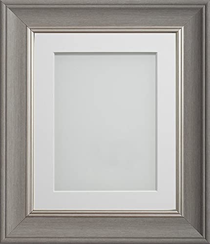 Frame Company Drummond Gunmetal Grey Photo Frame, White Mount, 8x6 for 7x5 inch, fitted with perspex — image 1