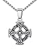 Aoiy Stainless Steel Celtic Cross Irish Knot Pendant Necklace, Unisex, 21