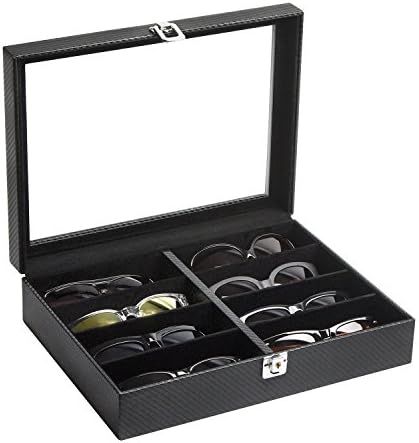 JackCubeDesign 8 Compartments Leather Eyeglass Display Organizer