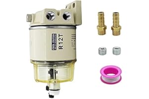 CEROBIT Fuel Water Separator Marine Kit R12T 120AT NPT ZG1/4-19, 10 Micron Filter Effect Is Suitable for 3/8 Inch NPT Outboard Motor, Suitable for All Diesel Equipment