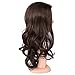 Fani Wig Long Curly Wavy Dark Brown Wigs Middle Part 22 Inch Glamorous Women Wigs Synthetic Full Wig with Free Wig Cap(Dark Brown)