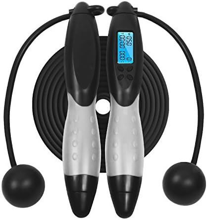 ZDYS Indoor Outdoor Cross Fit Workout Skipping Ropes,Digital Counting Calorie Counter Jump Ropes Fitness Sport Skipping Ropes with Alarm Reminder Weight Setting for ​Adults Students