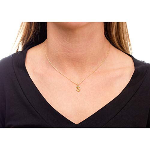 Clavicle Necklace with Blessing Gift Card, Small Dainty Gold Anchor with Rope Pendant Chain, Classy Costume Choker Jewelry Favors - Thumbnail 5