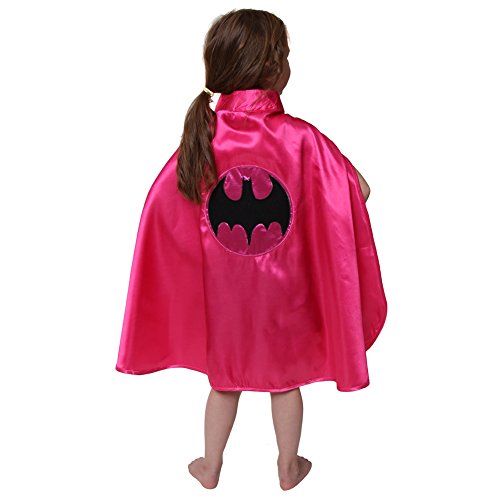 Girls Hot Pink & Black Bat Cape