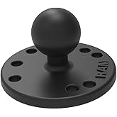 National Products RAM-B-202U Ram Marine Electronic 1-Inch Aluminum Ball Mount with Pinlok Base, Black Finish