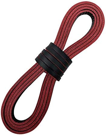 Leather Cord and Lacing, Straps 1/4 x 72 inches for Baseball Gloves and Softball Mitts Laces or Craft Projects (Red-Balck)