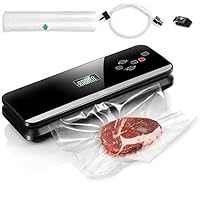 Kealive Vacuum Sealer Machine, Touch Screen LCD Vaccum Starter Ket with Foil Roll and a Vacuum Pipe, Automatic and Manual Mode Food Vacuum Sealing System for Dry and Moist