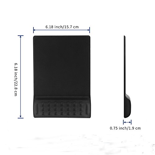 Aelfox Memory Foam Mouse Pad with Wrist Support, Ergonomic Wrist Rest for Office, Home Office, Laptop, Desktop Computer, Gaming Keyboard(6.18 x 8.98 x 0.75inch, Black)