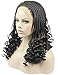 Riglamour Micro Million Braids Lace Front Wig Wavy Ends Black #1B Synthetic Hair Braided Wigs African Hair Braiding Styles Cornrows Wig for Black Women Heat Resistant 16 Inches