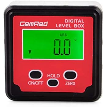 GemRed Digital Level Box Protractor Angle Finder Level Gauge Bevel Gage Inclinometer with Backlight and Magnetic Base (82412-XSB Angle Gauge with Hold Function)