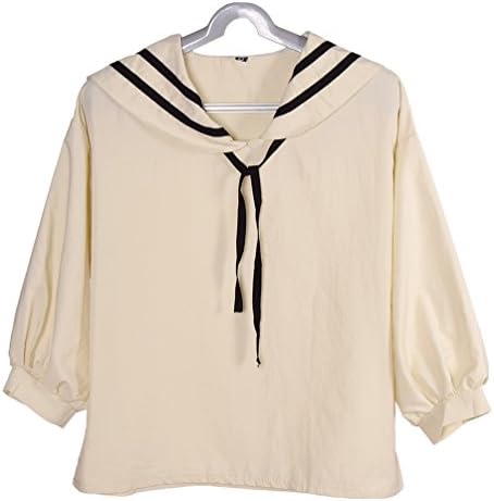 Focal18 Sailor Collar Bubble Sleeve Blouse Shirt Women Mori Girl Casual Top Harajuku