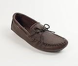 Minnetonka Men's Moosehide Driving Moccasin,Chocolate Moose,10 M US